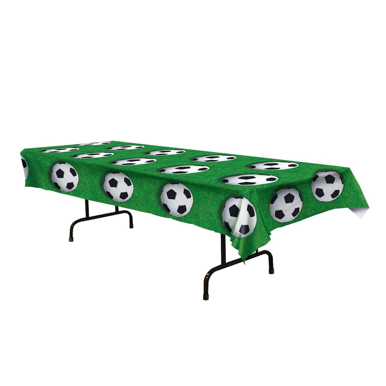 Beistle 54" x 108" Soccer Ball Plastic Table Cover